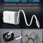 65W 3 Port Retractable USB C GaN Charger 3 | PricZone