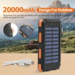 20000mAh Solar Power Bank Portable Solar Charger Waterproof Dual 5V USB Ports 2 LED Light Flashlight For Cell IPhone Outdoor 2 | PricZone