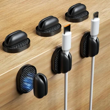6-Pack Cord Organizers with Strong Adhesive & Magnetic Holders for Cable Management at Home, Office, Car, Desk 1