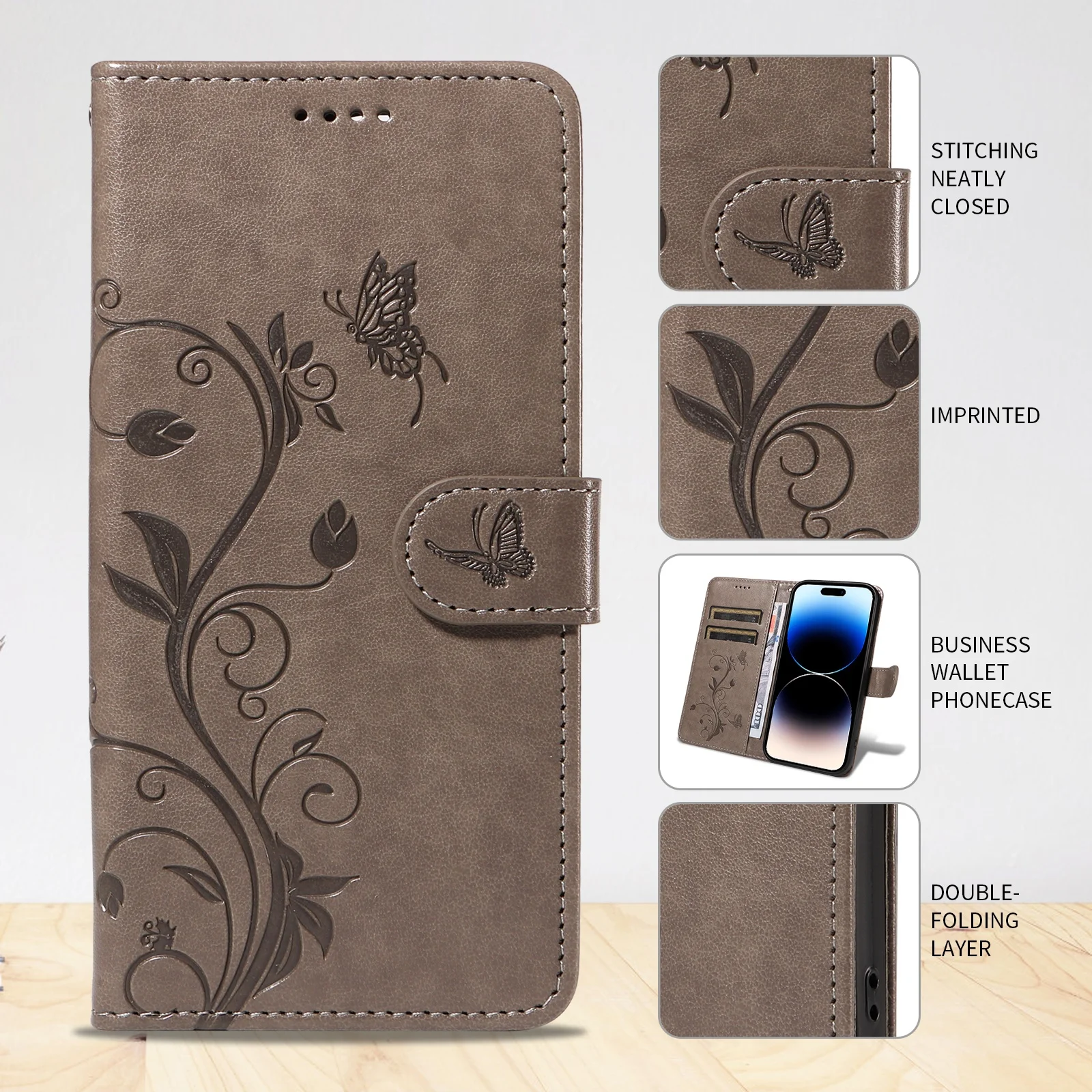 Butterfly Vine Flip Wallet Case for iPhone 2 | PricZone Butterfly Vine Flip Wallet Case for iPhone 2 | PricZone