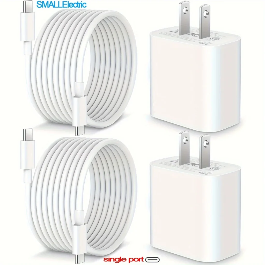 20W USB C Fast Charger 2 Pack with 6ft Cables product image