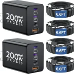 200W GaN5 4Port USBC Fast Charger 2Pack 1 | PricZone 200W GaN5 4 Port USB C Fast Charger 2 Pack 1 | PricZone