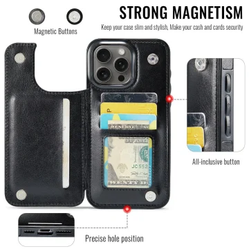 Leather Card Holder Wallet Case for iPhone 2