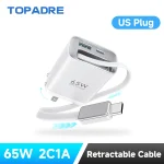 65W 3 Port Retractable USB C GaN Charger 1 | PricZone