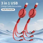 3 in 1 Retractable Fast Charge USB Cable 1 | PricZone