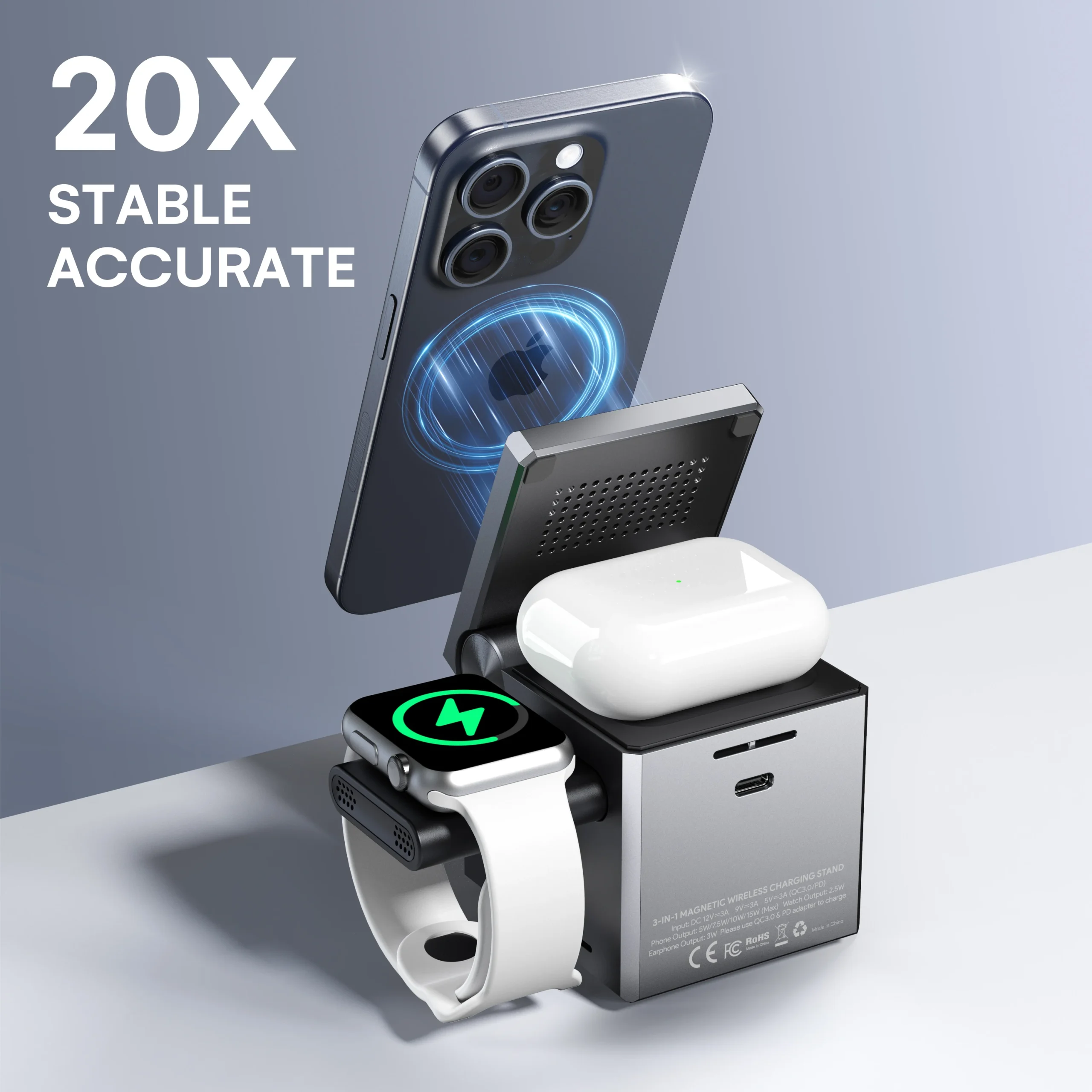 ZeeHoo 3in1 Wireless Charger for Apple 4 | PricZone ZeeHoo 3 in 1 Wireless Charger for Apple 4 | PricZone