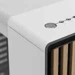 Chalk White Tempered Glass Atx Mid Tower PC Case with Oak 2 | PricZone