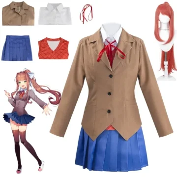 Anime Monika Cosplay Costumes Sayori Yuri Natsuki Halloween 1 | PricZone