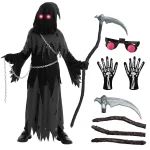 Joyfy Child Glowing Eyes Grim Reaper Costume Phantom 1 | PricZone Joyfy Child Glowing Eyes Grim Reaper Costume Phantom 1 | PricZone