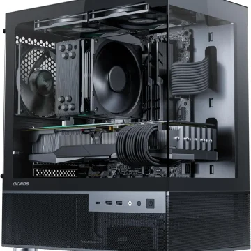 Micro Atx PC Case with 3 Pre-Installed Fans Tempered Glass 1