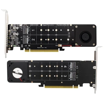 4 Bay NVMe PCIe x16 M2 SSD Adapter Card 1 | PricZone