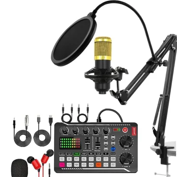 Podcast Microphone Suit with Sound Card Audio Mixer Type C 2