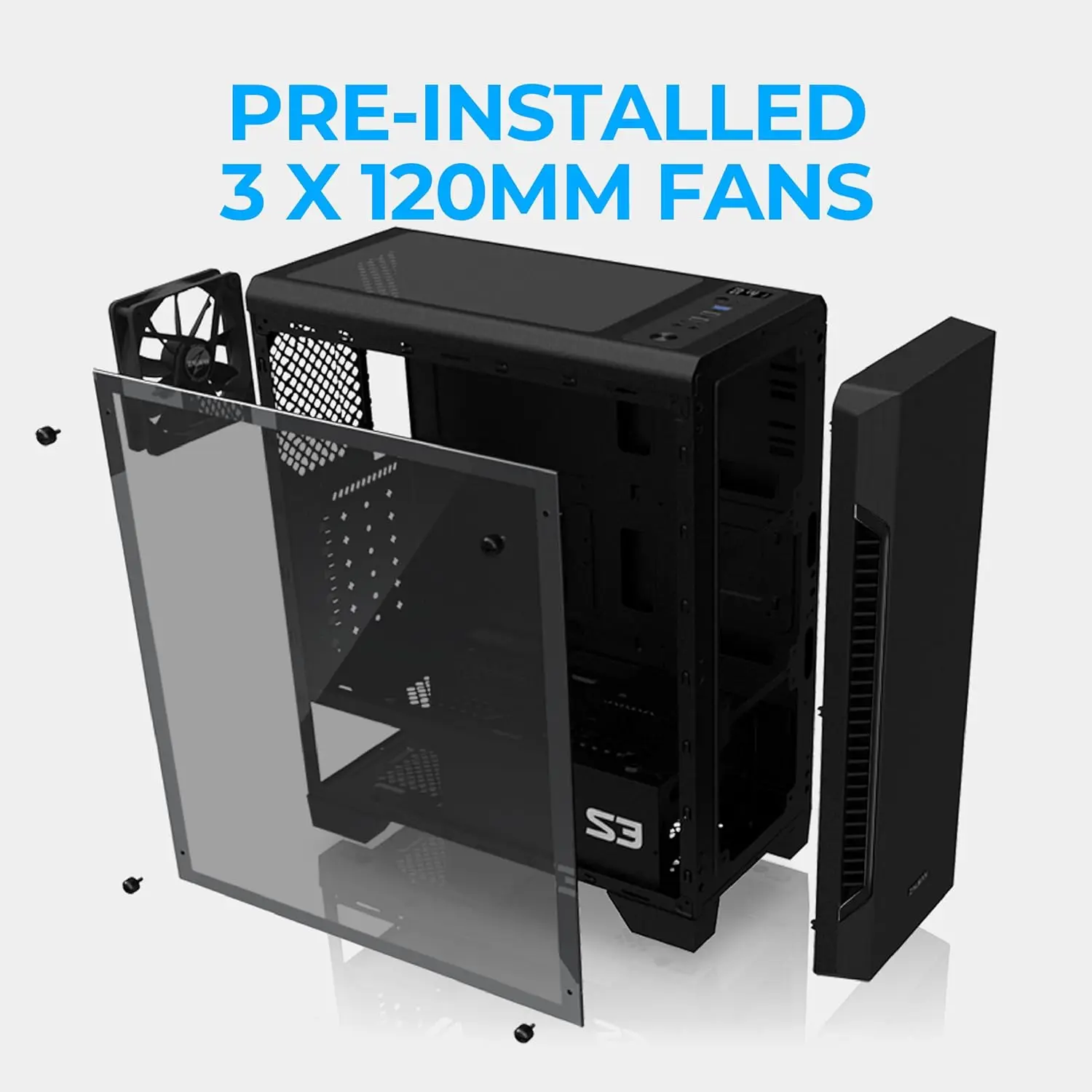 Atx MidTower PC Case with Full Acrylic Side Panel 3 3 | PricZone Atx Mid Tower PC Case with Full Acrylic Side Panel 3 3 | PricZone