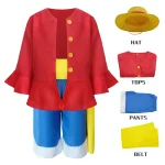 Anime Luffy Cosplay Costume Straw Hat Red Jacket Adult Kids 2 | PricZone Anime Luffy Cosplay Costume Straw Hat Red Jacket Adult Kids 2 | PricZone