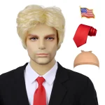 Synthetic Blonde Costume Wig for Adults with Funny Stickers 3 | PricZone Synthetic Blonde Costume Wig for Adults with Funny Stickers 3 | PricZone