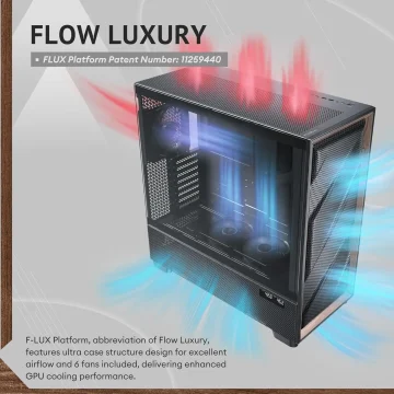 Full-Tower E-Atx PC Case with 6 Pwm Fans High-Airflow Front 2