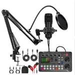 Podcast Microphone Suit with Sound Card Audio Mixer Type C 5 | PricZone