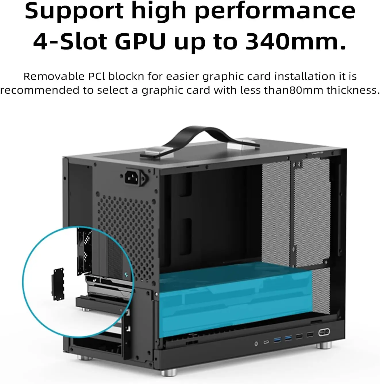 White Micro-Atx Gaming PC Case 16.8L Compact Build Supports 10