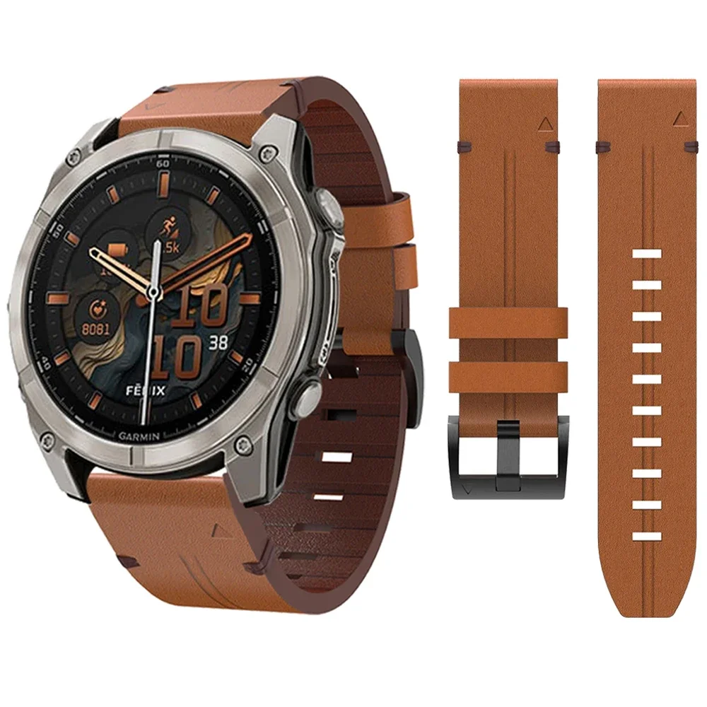 Leather Quickfit 22 26Mm Strap for Garmin Fenix 8 E 7 6 5 1 | PricZone Leather Quickfit 22 26Mm Strap for Garmin Fenix 8 E 7 6 5 1 | PricZone