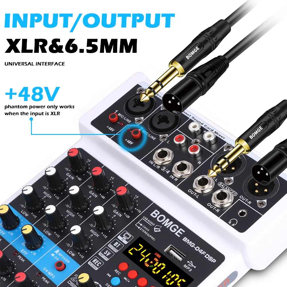 Bbomge 4 Channel 24 Dsp DJ Audio Sound Mixer Interface 1 | PricZone Bbomge 4 Channel 24 Dsp DJ Audio Sound Mixer Interface 1 | PricZone