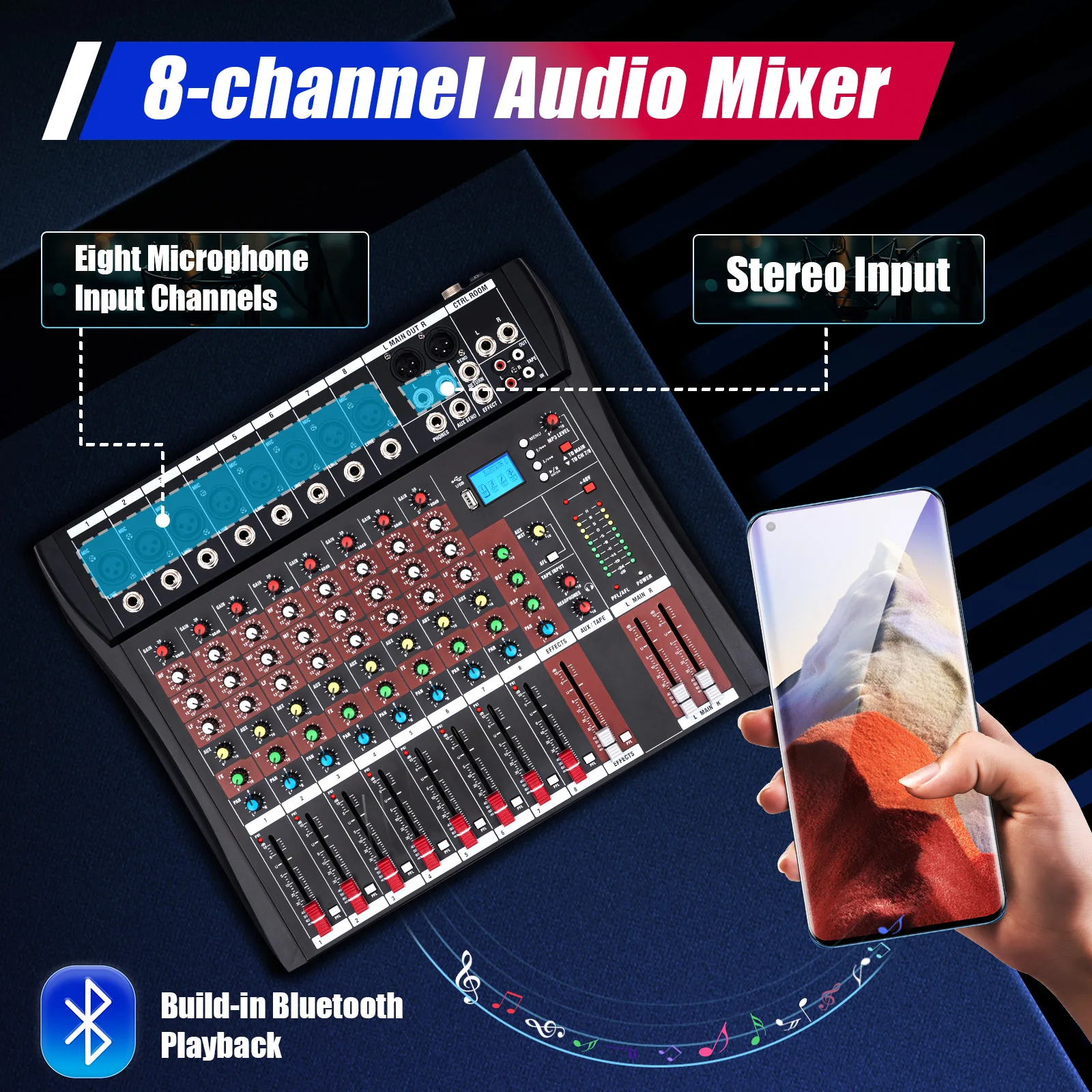 78Channel Audio Mixer with Bluetooth USB and XLR 2 | PricZone 78 Channel Audio Mixer with Bluetooth USB and XLR 2 | PricZone