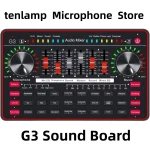 G3 Sound Board audio mixer interface with two large knobs vertical faders and many labeled buttons at the bottom row | PricZone