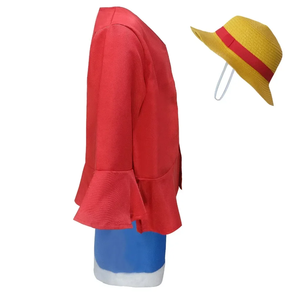 Anime Luffy Cosplay Costume Straw Hat Red Jacket Adult Kids 5 | PricZone Anime Luffy Cosplay Costume Straw Hat Red Jacket Adult Kids 5 | PricZone
