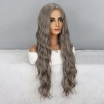 Long Wavy Middle Part with No Bangs Synthetic Fiber Curly 3 | PricZone