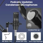 Podcast Equipment Bundle for 2 Audio Interface with Voice 4 | PricZone