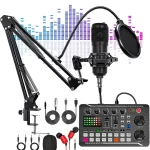 Podcast Microphone Suit with Sound Card Audio Mixer Noise 1 | PricZone