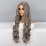 Long Wavy Middle Part with No Bangs Synthetic Fiber Curly 5 | PricZone