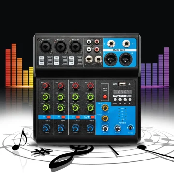 Channel Audio Mixer Soundboard USB Bluetooth Reverb 2