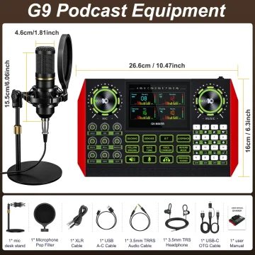 Live Sound Card Audio Mixer Podcast Equipment Bundle 1 | PricZone