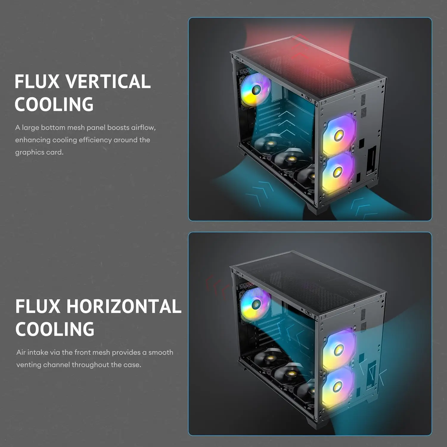 MicroATX Gaming Case with 3 PWM ARGB Fans Vertical Airflow 6 | PricZone Micro ATX Gaming Case with 3 PWM ARGB Fans Vertical Airflow 6 | PricZone