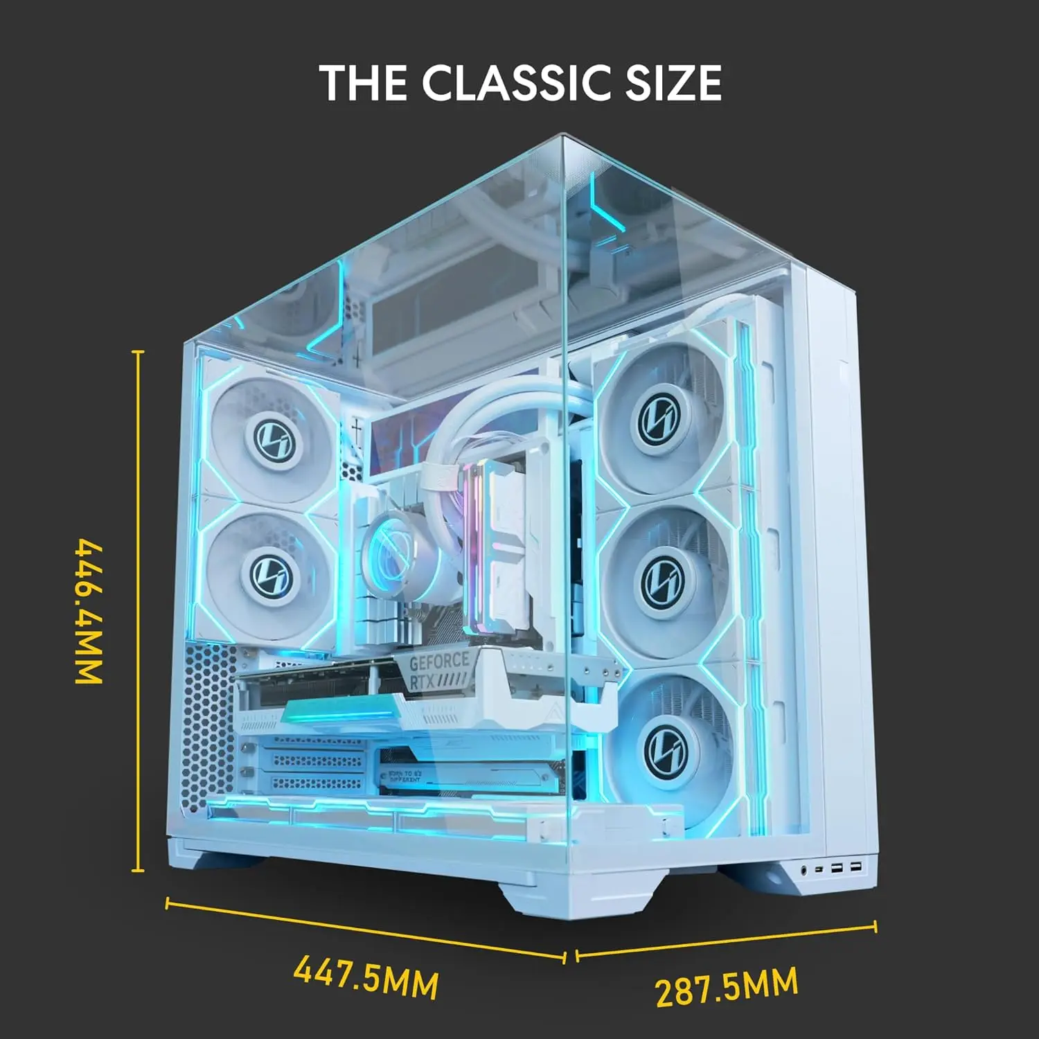 Compact Atx Mid Tower Computer Case with Tempered Glass and 7