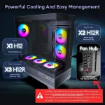 Atx Mid Tower PC Case with 6 Pre Installed PWM RGB Fans 4 | PricZone
