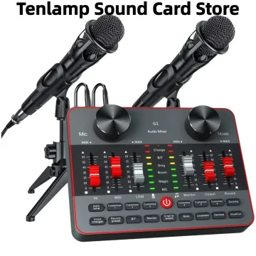 Tenlamp Live Sound Card 6 Channel Audio Mixer Podcast 1