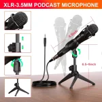 Podcast Microphone Bundle with Live Sound Card Audio Mixer 4 | PricZone