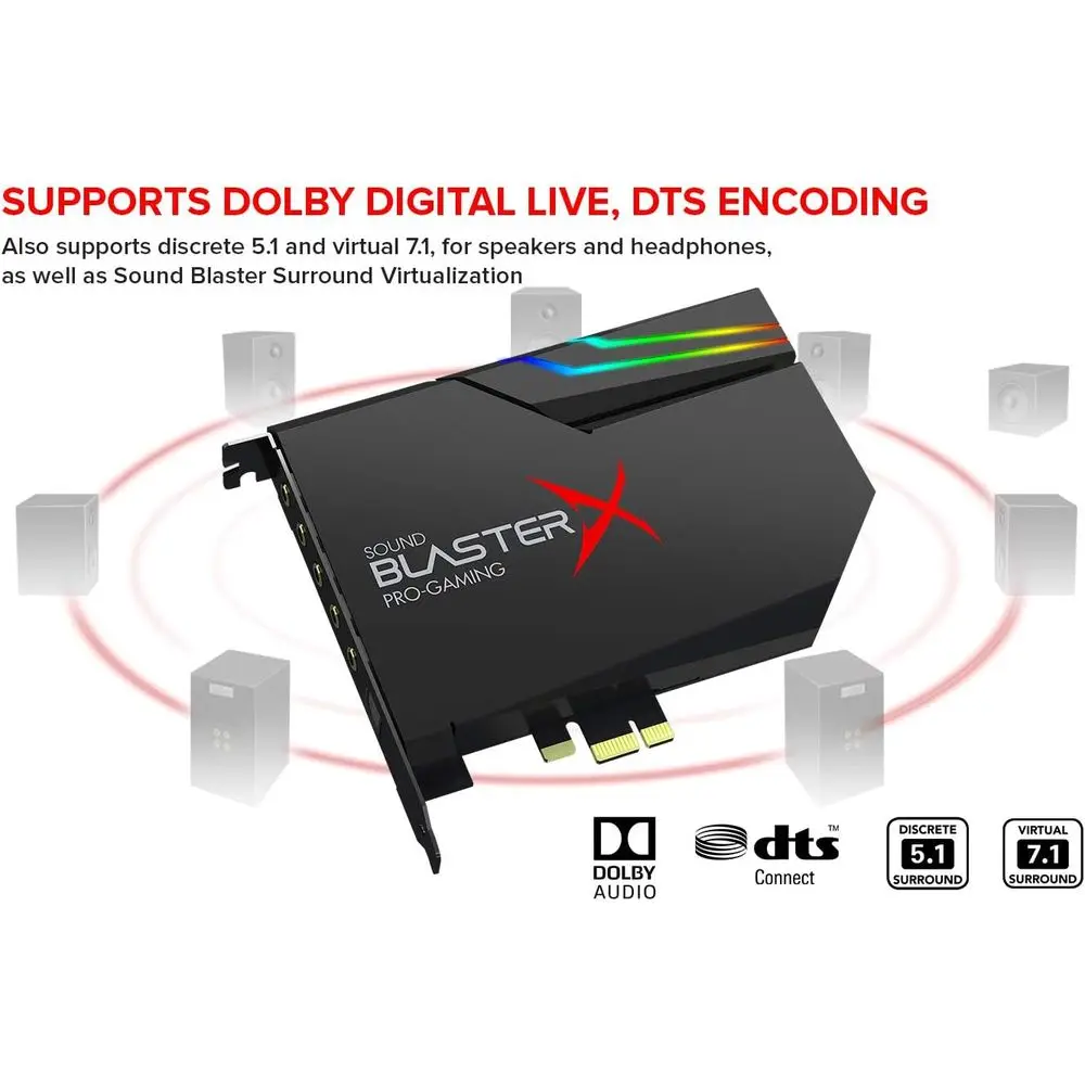 High-Resolution 32-Bit/384 kHz PCIe Gaming Sound Card 8