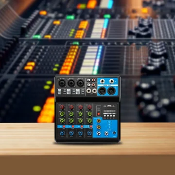 Channel Audio Mixer DJ Soundboard Bluetooth USB 48V 1