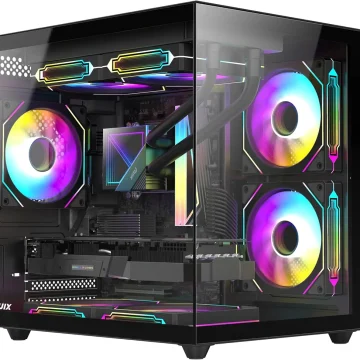 Compact M-Atx Mini-Tower Gaming PC Case with 3 Argb Fans 1