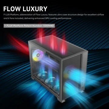 Micro-ATX Gaming Case with 3 PWM ARGB Fans Vertical Airflow 2