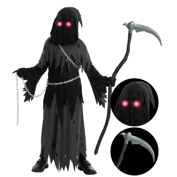 Joyfy Child Glowing Eyes Grim Reaper Costume Phantom 2