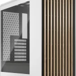 Chalk White Tempered Glass Atx Mid Tower PC Case with Oak 1 | PricZone