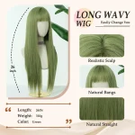 Allbell Magique Mint Green Long Straight Synthetic Wig 2 | PricZone
