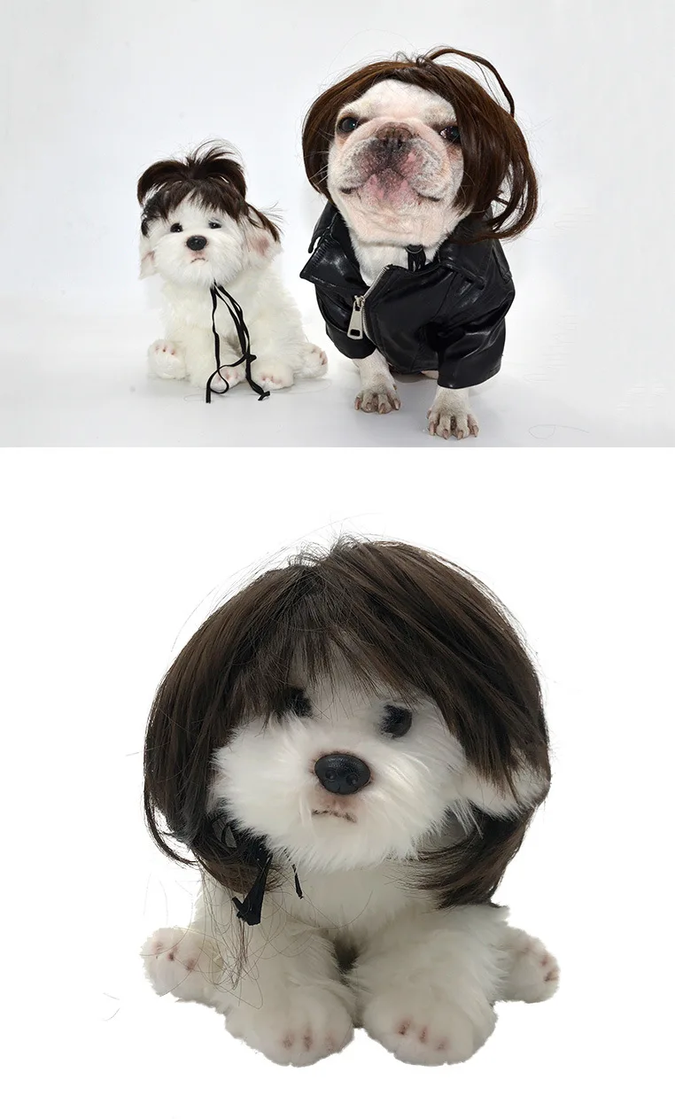 Funny Dog Cosplay Wig Fashion Headwear Apparel Toy Pet 18