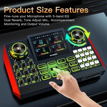G9 DJ Podcast Equipment Live Sound Card for Streaming，Audio 2
