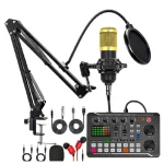 Podcast Microphone Suit with Sound Card Audio Mixer Type C 4 | PricZone