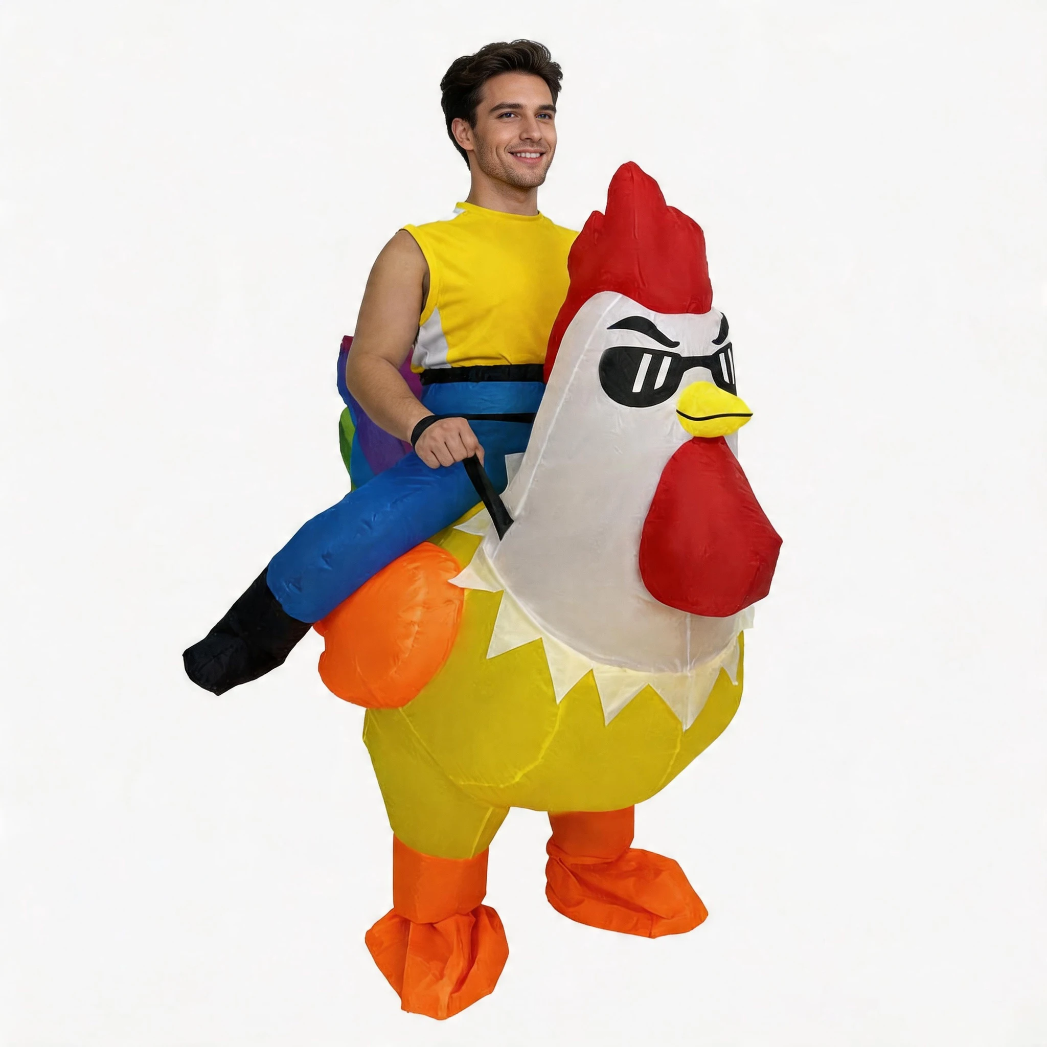 Ride On Rooster Inflatable Costume Mascot Parade Adult 9