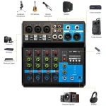 Channel Audio Mixer Soundboard USB Bluetooth Reverb 4 | PricZone